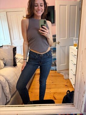 J Brand Dark Wash Skinny Jeans Size 27 Mid Rise Classic Stretch Denim